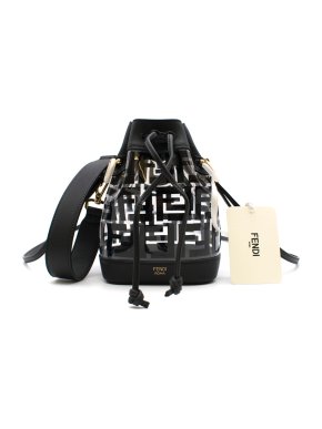 Fendi Mon Tressor PU Mini-Bag with Black Leather Trim