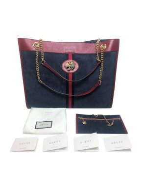 Gucci Suede & Leather Rajah Large Tote Bag