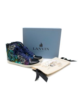 Lanvin Floral print canvas hi-top trainers