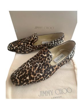 Jimmy Choo Leopard Print Pony Hair Loafers