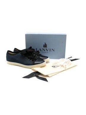 Lanvin Navy canvas low rise sneakers