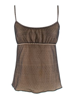 Chanel Nude & Black Lace Chain Trim Cami