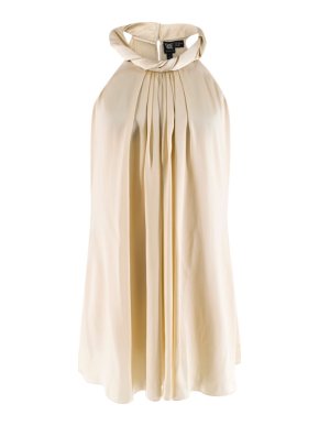 Worth Champagne Silk Halter Neck Top