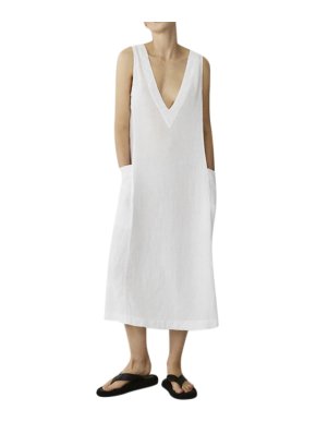 Asceno Seville White Linen Dress