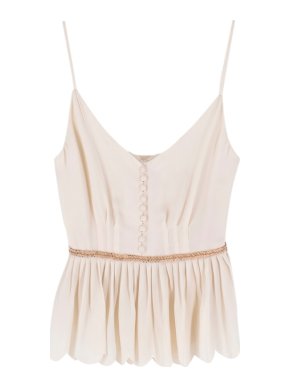 Phillip Lim Cream Silk Blouse With Embellished Waistband