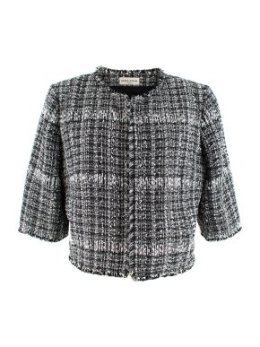 Sonia Rykiel Black & White Tweed Cropped Jacket