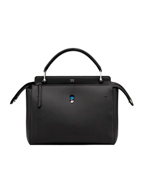 Fendi Black & Blue Leather Dotcom Bag