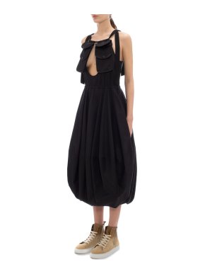 JW Anderson Black Balloon Dress with Utility Pockets