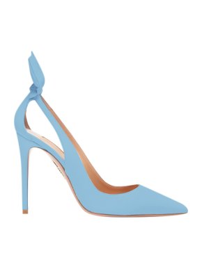 Aquazzura Baby Blue Suede Denevue 105 Pumps