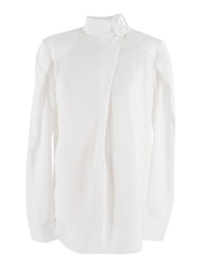 Materiel Tibilisi Silk-satin buckle neck blouse