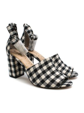 Sam Edelman Black & White Odele gingham Heeled Sandals