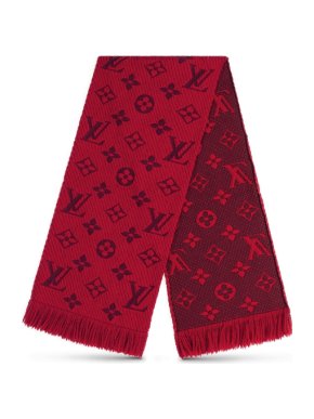 Louis Vuitton Ruby Wool & Silk Logomania Scarf