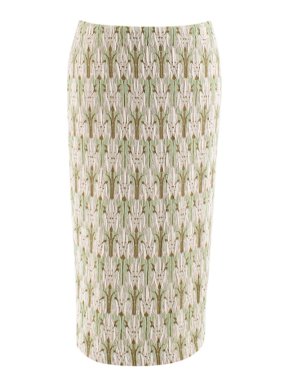 Prada green jacquard floral midi skirt 1