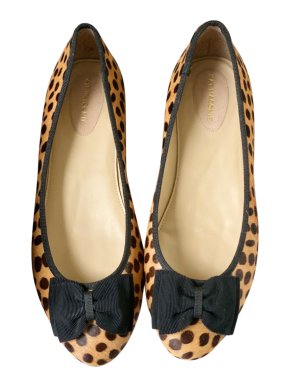 Kat Maconie Leopard Print Pony Hair Ballerina Flats