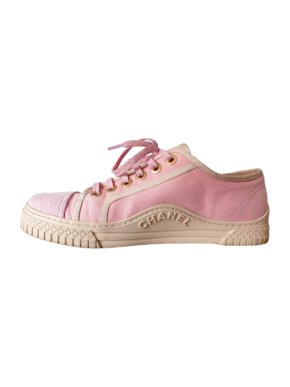Chanel Pink Tweed Coco Cuba Sneakers