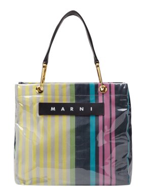 Marni Striped polyamide Glossy Grip shopper - Current Season