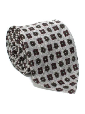 Drake's Grey Floral Wool Tie