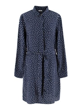 PAROSH Navy polka dot shirt dress