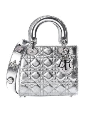 Dior Metallic Grained Calfskin Cannage Small My Lady Dior Bag