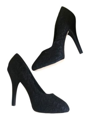 Dolce & Gabbana Black Satin Lace Pumps