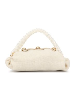 0711 Tbilisi Cream Embellished Pearl Mini Bag