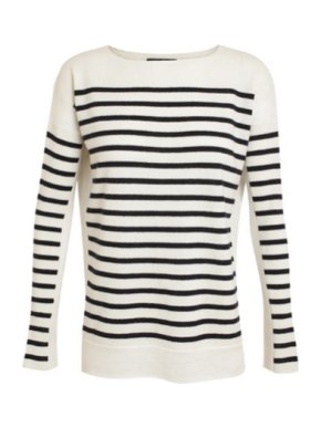 Vince Cream Striped Cashmere Jumper