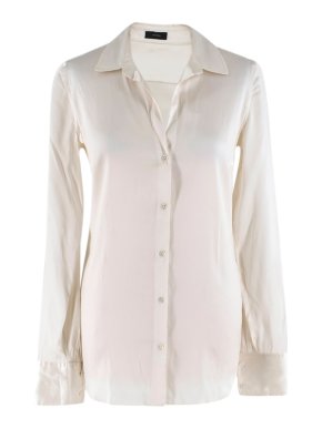 Joseph Ivory Silk Satin Stacy Shirt