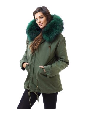 Luxy London Khaki Fur Trimmed Parka