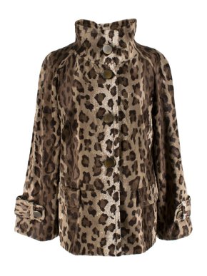 Gerard Darel Leopard Print Faux Fur Jacket