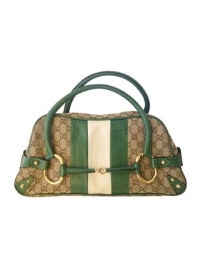 Gucci Green Monogram Canvas Bowling Bag