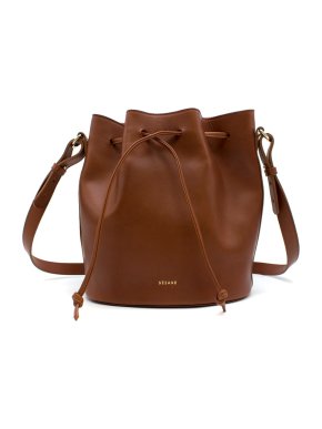 Sezane Farrow Brown Bucket Bag