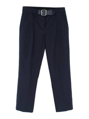 Moncler Navy Straight Leg Belted Trousers