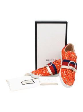 Gucci Orange Lace Ace Sneakers