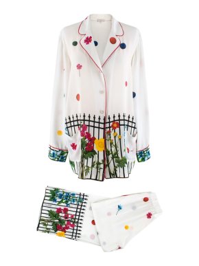 Natasha Zinko White Floral Print Spotted Pants & Top