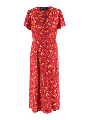 Realisation Silk Floral Print Wrap Dress