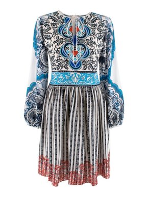 Mary Katrantzou Printed Tie Neck Dress