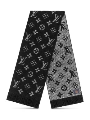 Louis Vuitton Black Logomania Shine Scarf