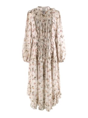 Zimmermann Zimmerman Cream Floral Floaty Midi Dress