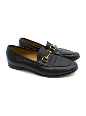 Gucci Black Leather Classic Horsebit Loafers