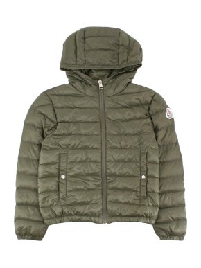 Kids Moncler Lightweight Puffer Jacket in Army Green