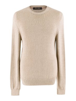 Loro Piana Sand Knitted Crew Neck Jumper