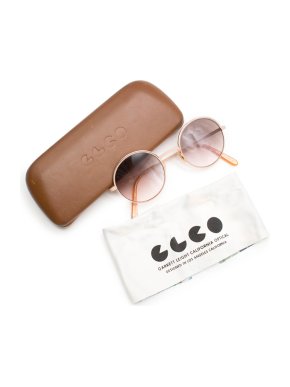 Garret Leight California Pink Round Sunglasses