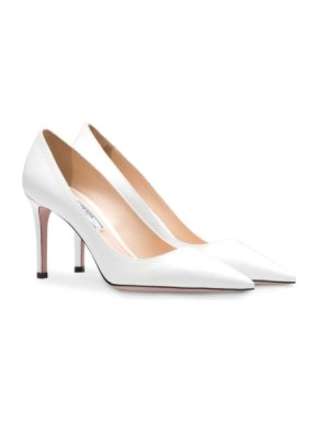 Prada Saffiano textured patent leather pumps