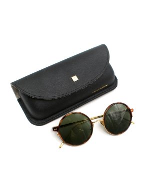 Linda Farrow Round Tortoiseshell Gold-Tone Sunglasses