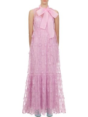 Self Portrait Tear Drop Pink Sleeveless Maxi Dress