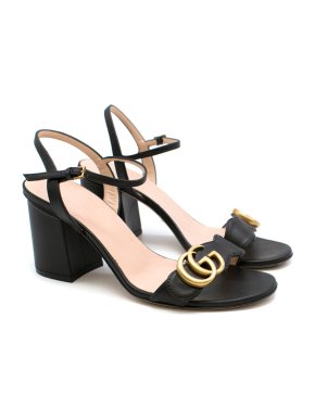Gucci Black Marmont Block Heel Sandals