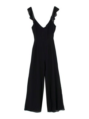 Reformation Black Chiffon Wide Leg Jumpsuit
