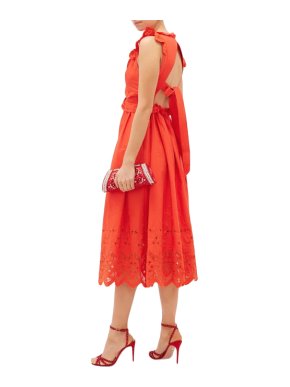 Self Portrait Broderie anglaise cotton-poplin maxi dress