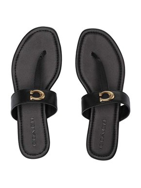 Coach Black Leather Jessie Sandals