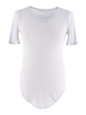 Frances De Lourdes Cashmere & Silk Blue Grey T-shirt